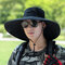 Hat Men's Big Brim Sun Hat Outdoor Breathable Sun Hat Anti-ultraviolet Fishing Mountaineering Sun Hat - Black