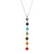 Women's Colorful Balance Yoga Reiki Prayer Stone 7 Chakra Beads Ball Pendant Necklace - Colorful
