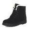 Women Keep Warm Suede Winter Flat Ankle Snow Boots - Black