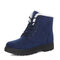 Women Keep Warm Suede Winter Flat Ankle Snow Boots - Blue