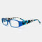  Women Men 4-Color Square Frame Reading Glasses - Blue