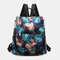 Women Waterproof Anti theft Multi-Carry Printed Casual Backpack Shoulder Bag - #02