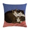 Vintage Cat Printed Linen Cotton Cushion Cover Home Sofa Decor Office Car Seat Throw Pillowcases - #10