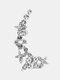 1 قطعة خمر فراشة الزهور النساء أقراط مزاجه الماس الكامل الكريستال الأذن كليب الأذن مسمار - #10