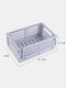 1Pc Mini DIY Folding Plastic Desktop Stationery Organizer Storage Box Large Capacity Creative School Office Desk Storage Basket - Gray