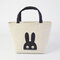 Cotton Linen Thick Aluminum Foil Portable Insulation Storage Bag Lunch Bag Deer Bear Rabbit Pattern - #2