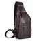 Genuine Leather Chest Bag Casual Vintage Sling Bag Crossbody Bag For Men - Coffee