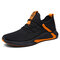 Men Fabirc Mesh Comfy Non Slip Running Casual Sneakers - Orange