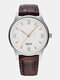 4 Colors Men's Stainless Steel Fashion Faux Leather Strap 30M Waterproof Quartz Watch - #02