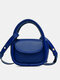 Women Faux Leather Simple Mini Phone Bag Headphone Bag Lipstick Bag Crossbody Bags - Blue