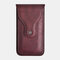 Men EDC Retro 6.3 Inch Phone Case Waist Belt Bag - Wine Red