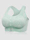 Women Butterfly Lace Front Closure Back Criss Cross Removable Pad Bras - Green