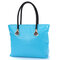 Women Candy Color Casual Elegant Handbags Ladies Leisure Zipper Shopping Shoulder Bags - Sky Blue