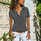 Women's Shirt Lapel Short-sleeved Shirt Women's Clothing - Gray