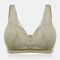 Maternity Lace Flower Front Button Breathable Wireless Nursing Bra - #08