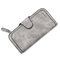 Woman Four Fold Wallet Purse 14 Card Slot PU Card Bag Multi-Slots 5.5 Inch Phone Bag - Gray