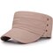 Men Solid Color Vogue Cotton Flat Cap Sunshade Casual Outdoors Adjustable Hat - Beige