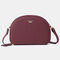 Women Double Zipper 6.5 Inch Phone Bag Crossbody Bag Shoulder Bag - Wine Red