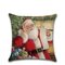 ريترو عيد الميلاد سانتا هزلي الكتان رمي كيس وسادة أريكة المنزل غطاء وسادة هدية الكريسماس ديكور - #3