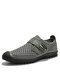 Men Honeycomb Mesh Breathable Outdoor Hand Stitching Casual Shoes - Gray