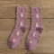 10PC Retro Warm Women's Socks Jacquard Fashion Cat Pattern  - Pink