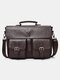 Men Vintage Business PU Leather Multifunction Multi-carry Briefcases Messenger Bag Crossbody Bag - Brown