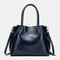 Women Large Capacity Oil Wax Handbag Crossbody Bag - Blue