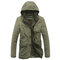 Men's Winter Thickened Warm Cotton-padded Hooded Coat - Green
