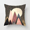 現代の抽象的な風景リネンクッションカバー家のソファー投球枕カバー家の装飾 - ＃1
