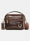 Men Genuine Leather Multifunction Multi-carry 4 Card Slots Crossbody Bag Waist Bag - Coffee 1
