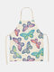 Butterfly Pattern Cleaning Colorful Aprons Home Cooking Kitchen Apron Cook Wear Cotton Linen Adult Bibs - #18
