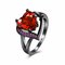 INALIS Wedding Women Ring Copper Heart Zircon Rhinestone Ring - Red