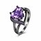 INALIS Wedding Women Ring Copper Heart Zircon Rhinestone Ring - Purple