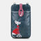 Women Crossbody Bag Cute Cat Pattern Handbag Phone Bag - Blue