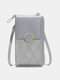 Women Multiple Compartments 6.5 inch Crossbody Phone Bag Faux Leather Multi-Card Slot Shoulder Bag - Gray