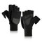 New Season Fleece Warm Gloves Men's Flip Bag Refers To Plus Thick Outdoor Loupe Finger Touch Screen - Black