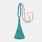 Bohème Turquoise perle à la main perlé long collier pendentif pompon oeil de tigre collier - 01