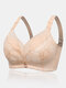 Plus Size Wireless Full Coverage Lightly Lined Lace Bra - Nude