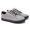 Men Synthetic Leather Pure Color Lace Up Trainers Casual Shoes - Grey