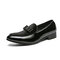 Men Brief Slip On Patchwork Casual Business Dress Loafers - Black
