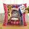 Retro Christmas Cat Cotton Linen Cushion Cover Home Sofa Soft Pillowcases Retro Style Art Decor - #1