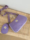 Women Calico Floral Daisy Pattern Chains Crossbody Bag Shoulder Bag - Purple