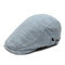 Mens Cotton Linen Solid Color Beret Cap Adjustable Vogue Vintage Casual Forward Hat - Light Blue