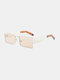 Óculos de sol unissex moda simples ao ar livre anti-uv personalidade quadrado portátil - Castanho