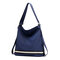 Women Casual Nylon Multi-carry Backpack Waterproof Travel Shoulder Bag - Blue