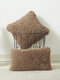 1 PC Plush Solid Decoration In Bedroom Living Room Sofa Cushion Cover Throw Pillow Cover Pillowcase - Brown