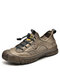 Men Mesh Splicing Breathable Outdoor Anti-collision Hiking Shoes - Khaki