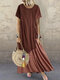 Bohemian Lace Patchwork Summer Plus Size Maxi Dress - Orange