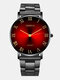 Jassy 16 Colors Stainless Steel Business Casual Roman Scale Color Gradient Quartz Watch - #09