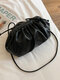 Women Solid Pouch Crossbody Bag - Black